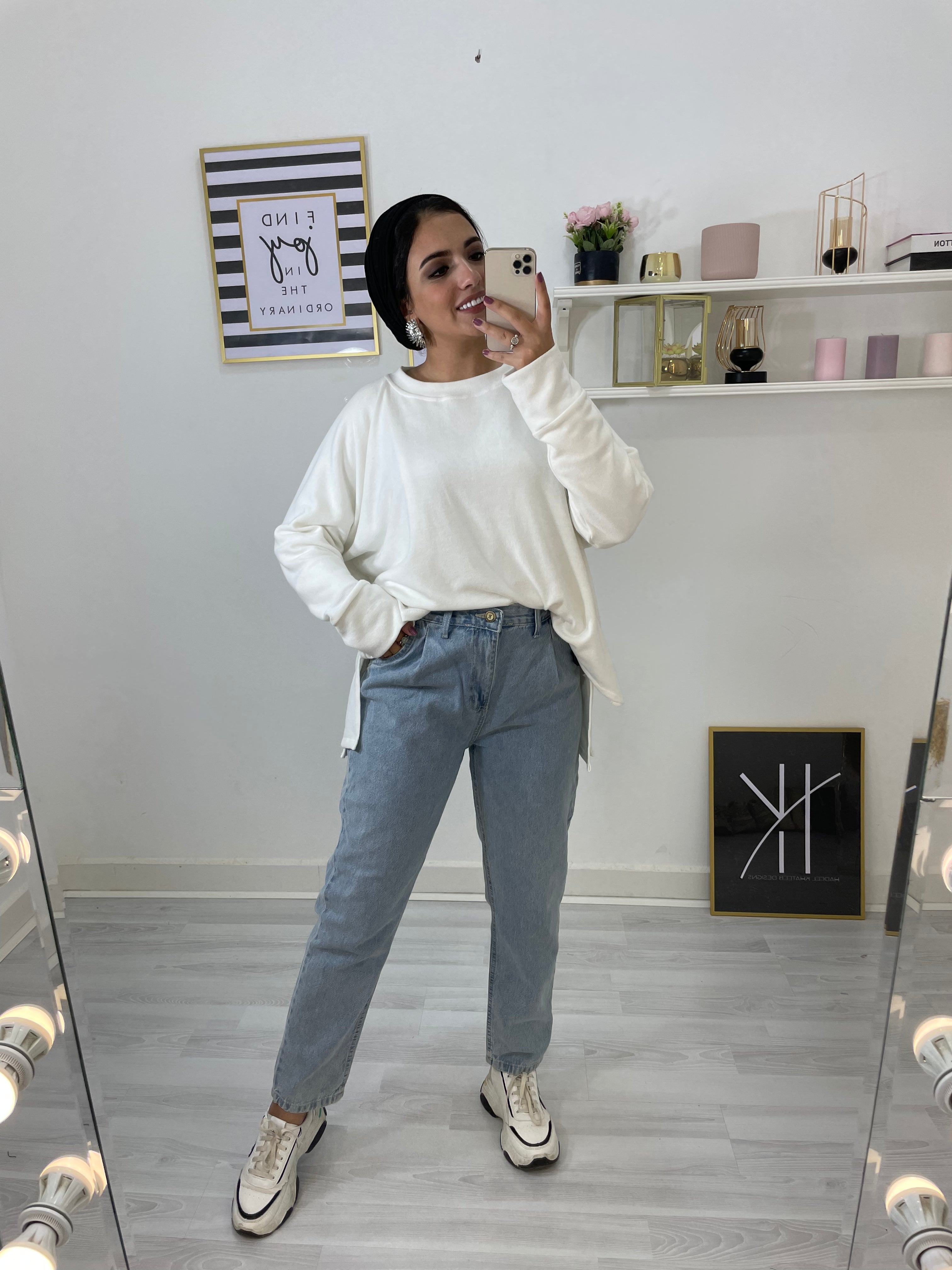 New Mom Fit Pants Jeans Ice