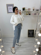 New Mom Fit Pants Jeans Ice
