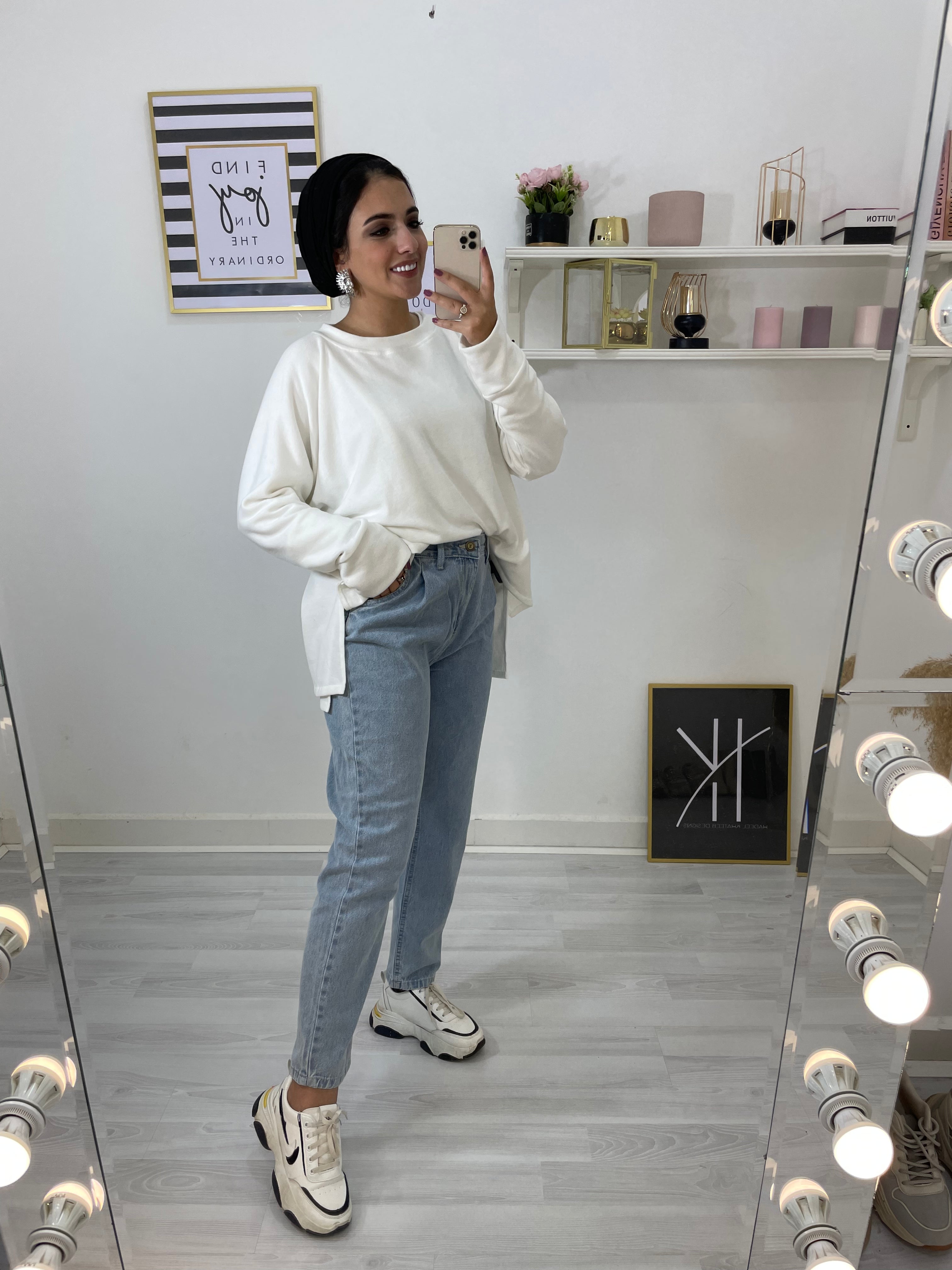 New Mom Fit Pants Jeans Ice