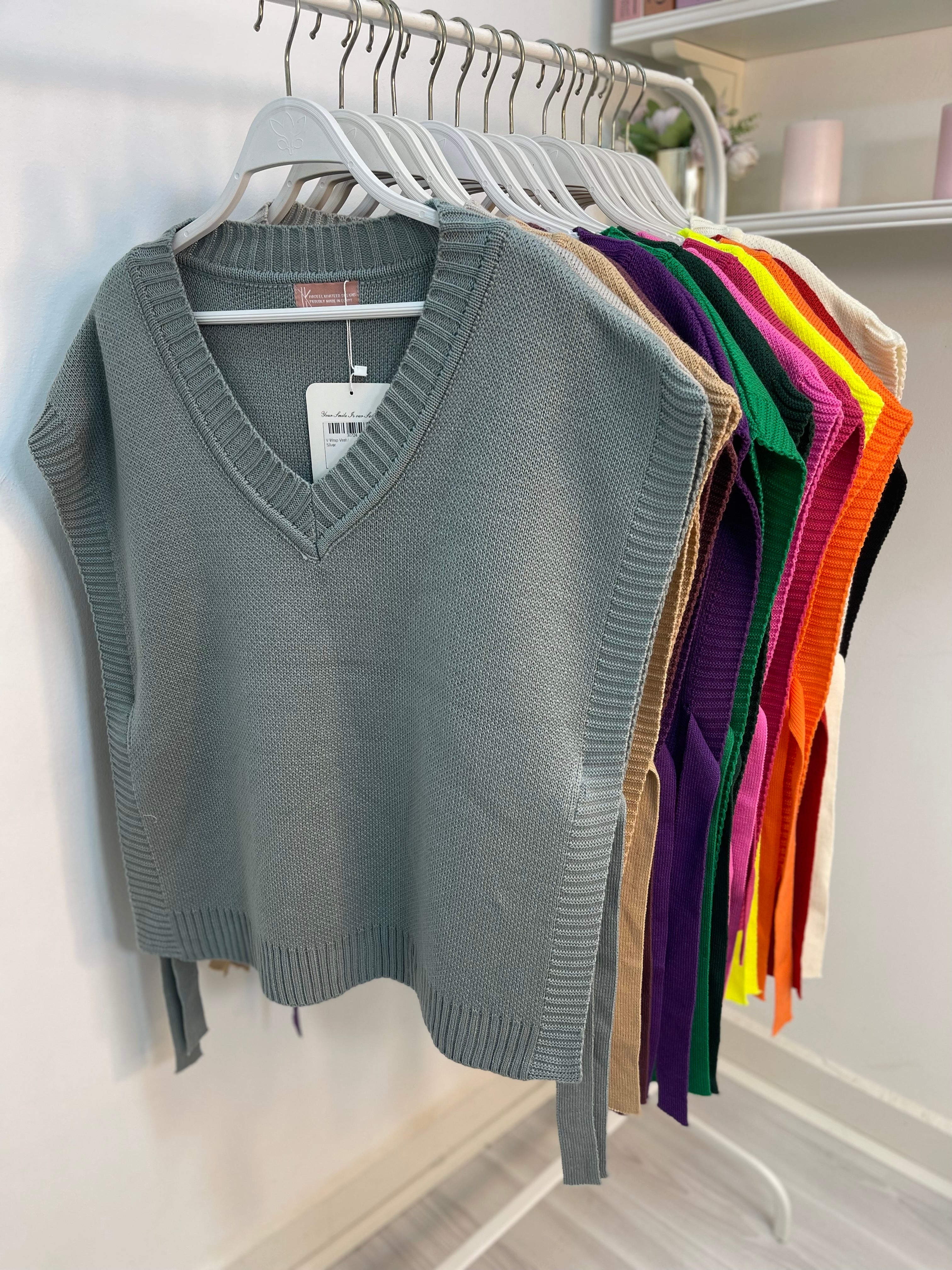 V Wrap Vest Silver