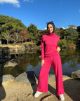 Winter New Wide Pants Fuchsia