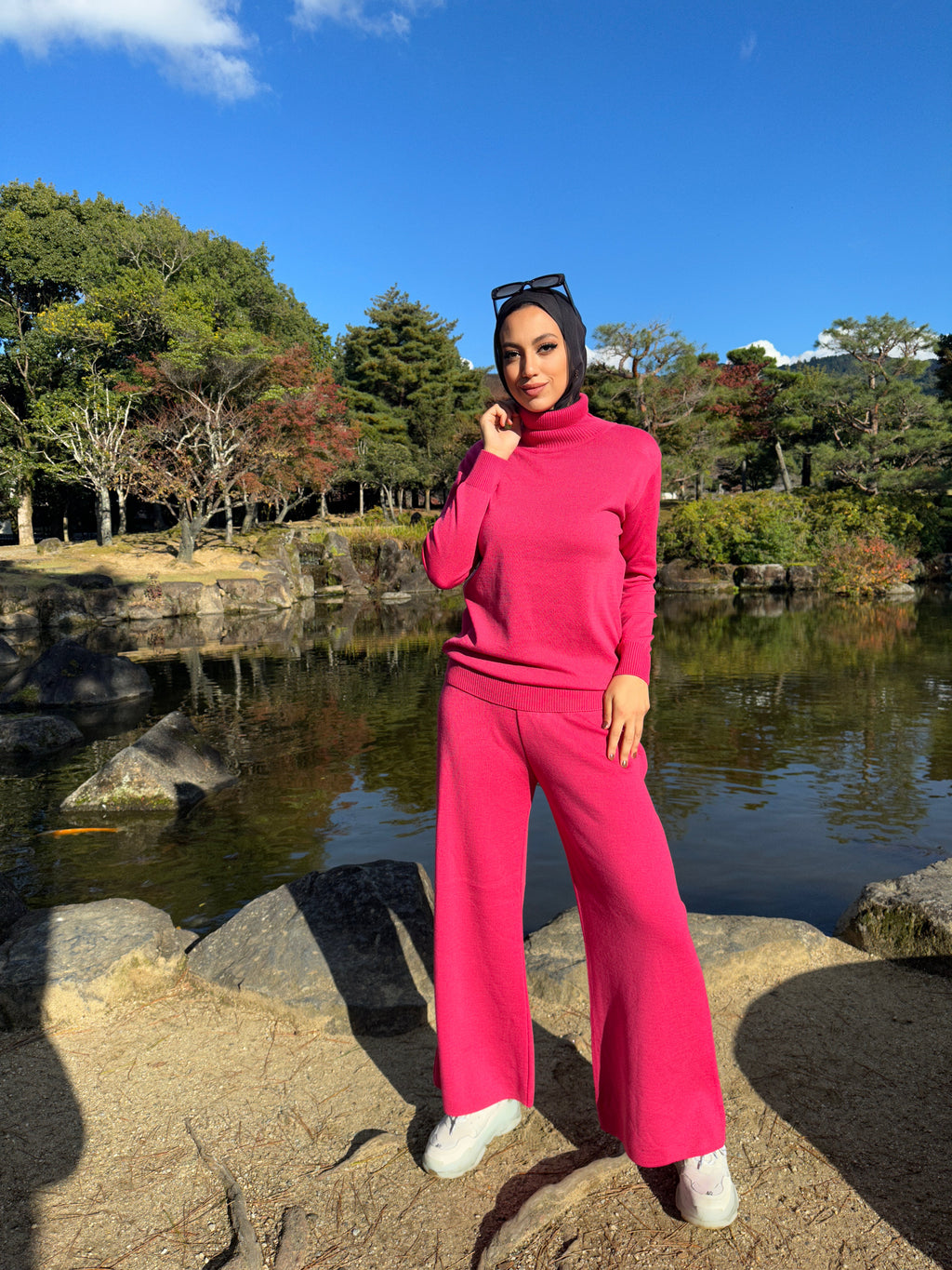 Winter New Wide Pants Fuchsia