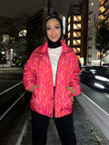 Monogram Puff Waterproof Jacket Pink Sunset