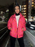 Monogram Puff Waterproof Jacket Pink Sunset
