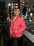 Monogram Puff Waterproof Jacket Pink Sunrise