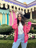 Monogram Cardigan Pink Sunset